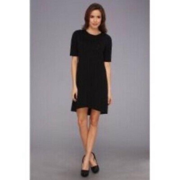 BCBGMaxAzaria Straight Shift Short Sleeve Knee Length Aisha Dress Black Medium - Picture 1 of 6